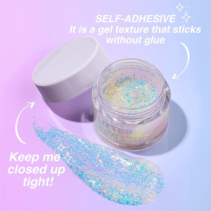 LANGMANNI Holographic Body Glitter Gel for Body, Face, Hair and Lip.Color Changing Glitter Gel Under Light. Vegan & Cruelty Free-1.35 oz (4# Sapphire Blue)