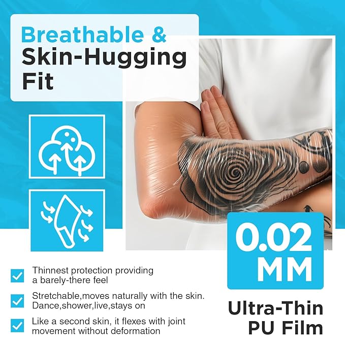 OK TAPE Tattoo Aftercare Bandage with Sliding Cutter(10.2 in x 2 yd),Second Skin Tattoo Cover Up Patch for Faster Healing and Skin Recovery,Waterproof Transparent Latex-Free Film,Tattoos Supplies