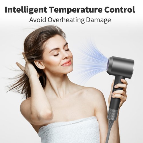Hair Dryer-110000 RPM High-Speed Ionic Blow Dryer, Brushless Motor, 8 Wind Modes, Magnetic Nozzles & Diffuser, Intelligent Temperature Control, Reduces Frizz & Enhances Shine, Quiet & Fast Drying