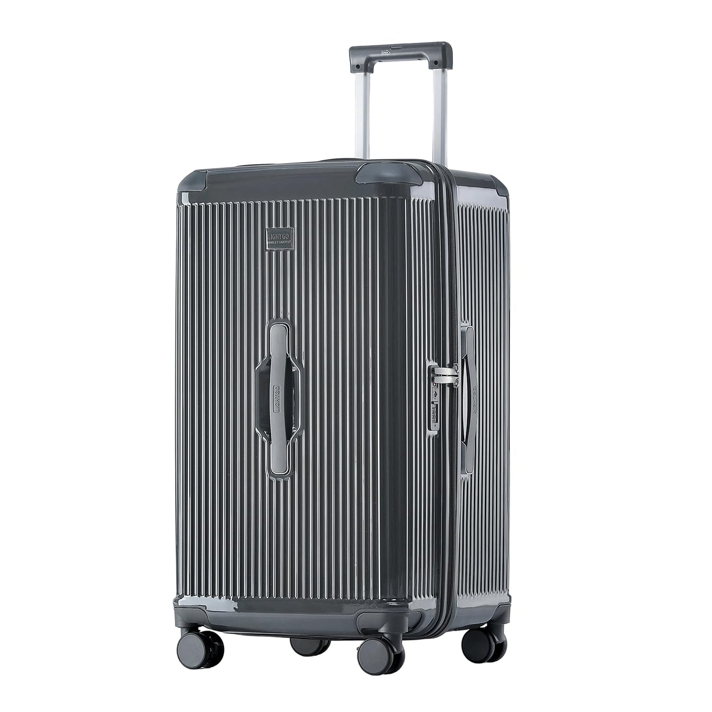 LIGHTGO Ultra-Lightweight PC+ABS Suitcase with TSA Lock & Quiet 360°Wheels, 20/26/30 Inch Expandable Luggage, Smart Organizer with Magical Divider & Waterproof Zone(20inch Carbon Grey)
