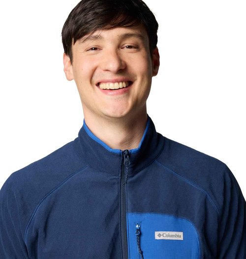 Columbia Men's Outdoor Tracks Full Zip II, Collegiate Navy/MTN Blue, Small