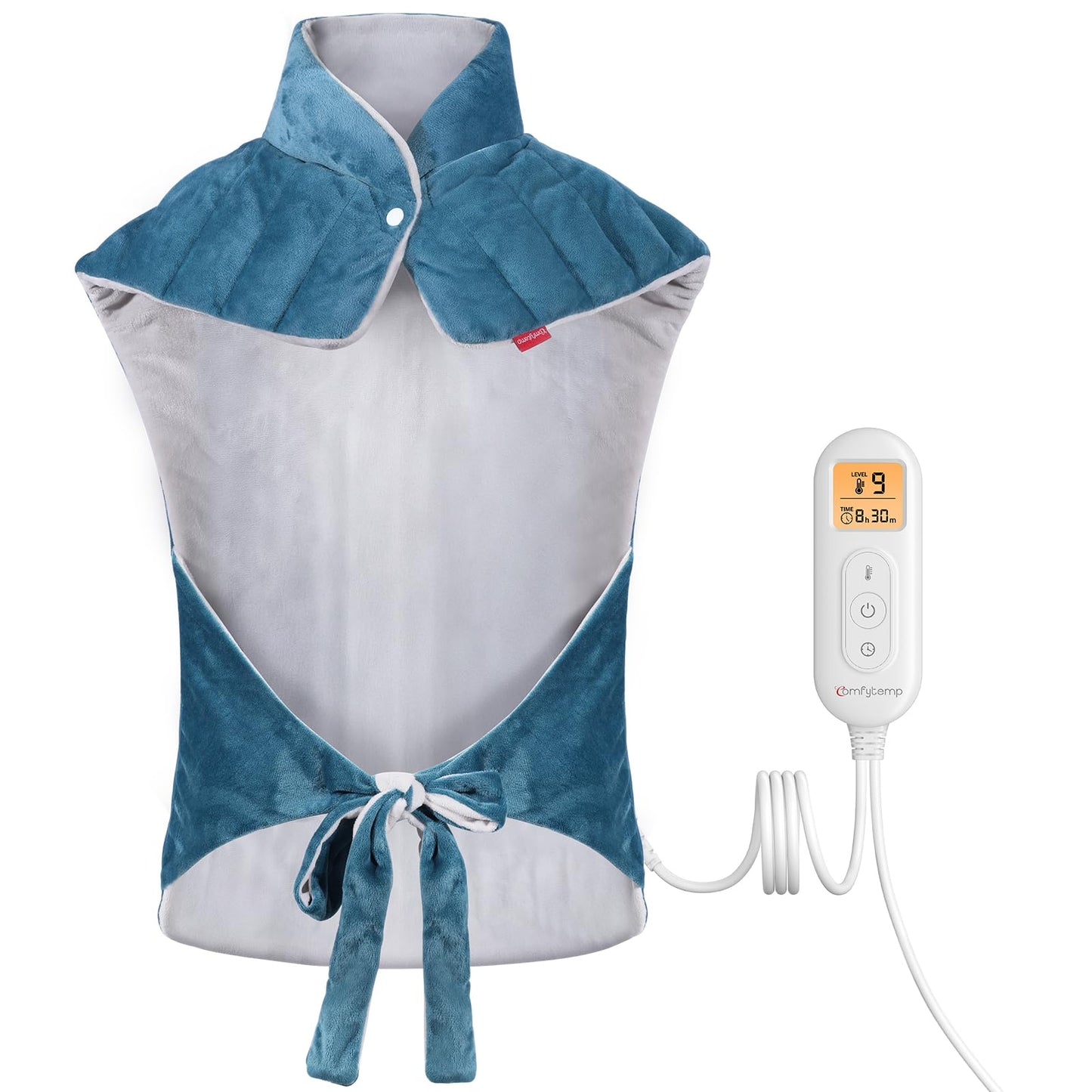 Comfytemp Weighted Heating Pad for Neck Shoulder Back Warmth, Birthday Christmas Gifts for Women Men Mom Dad, FSA Eligible Items Only List, Electric Large Heated Wrap for Elderly, 22"x33", Blue