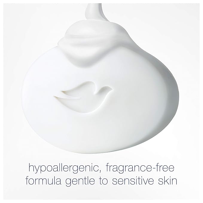 Dove Sensitive Skin Hypo-Allergenic Beauty Bar Soap, Unscented, 4 Ounces, 6-Pack