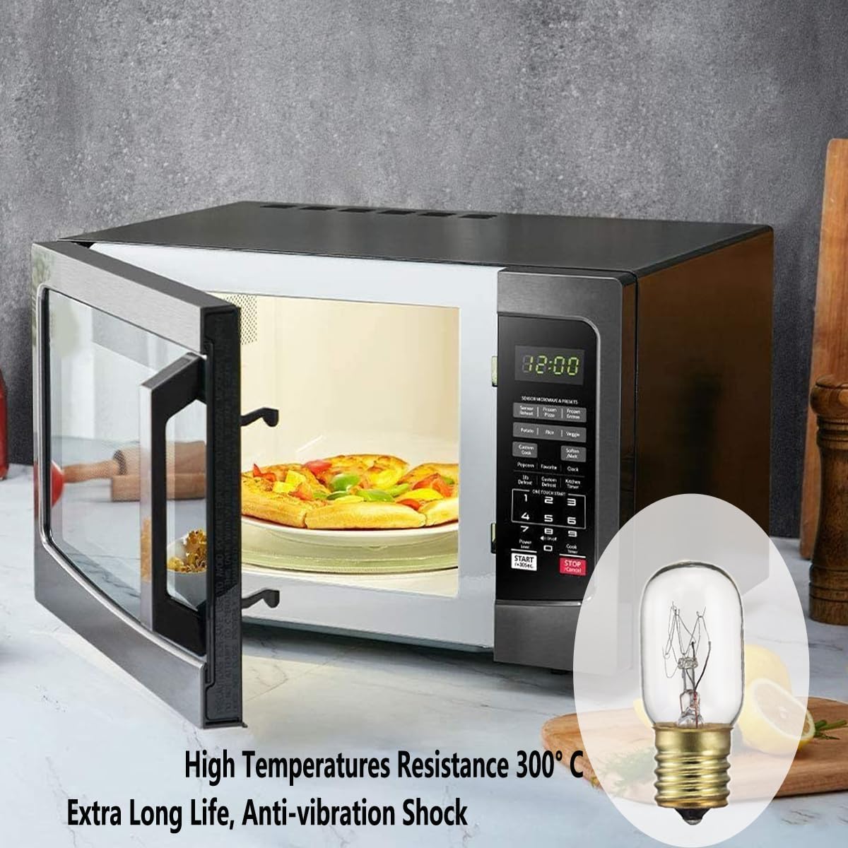 Snnalosses Appliance Light 40 Watt Bulb,High Temp Resistance Microwave Oven Bulb, E17 Indicator Intermediate Base T8 Tubular Light Bulbs,Dimmable (Pack of 8)