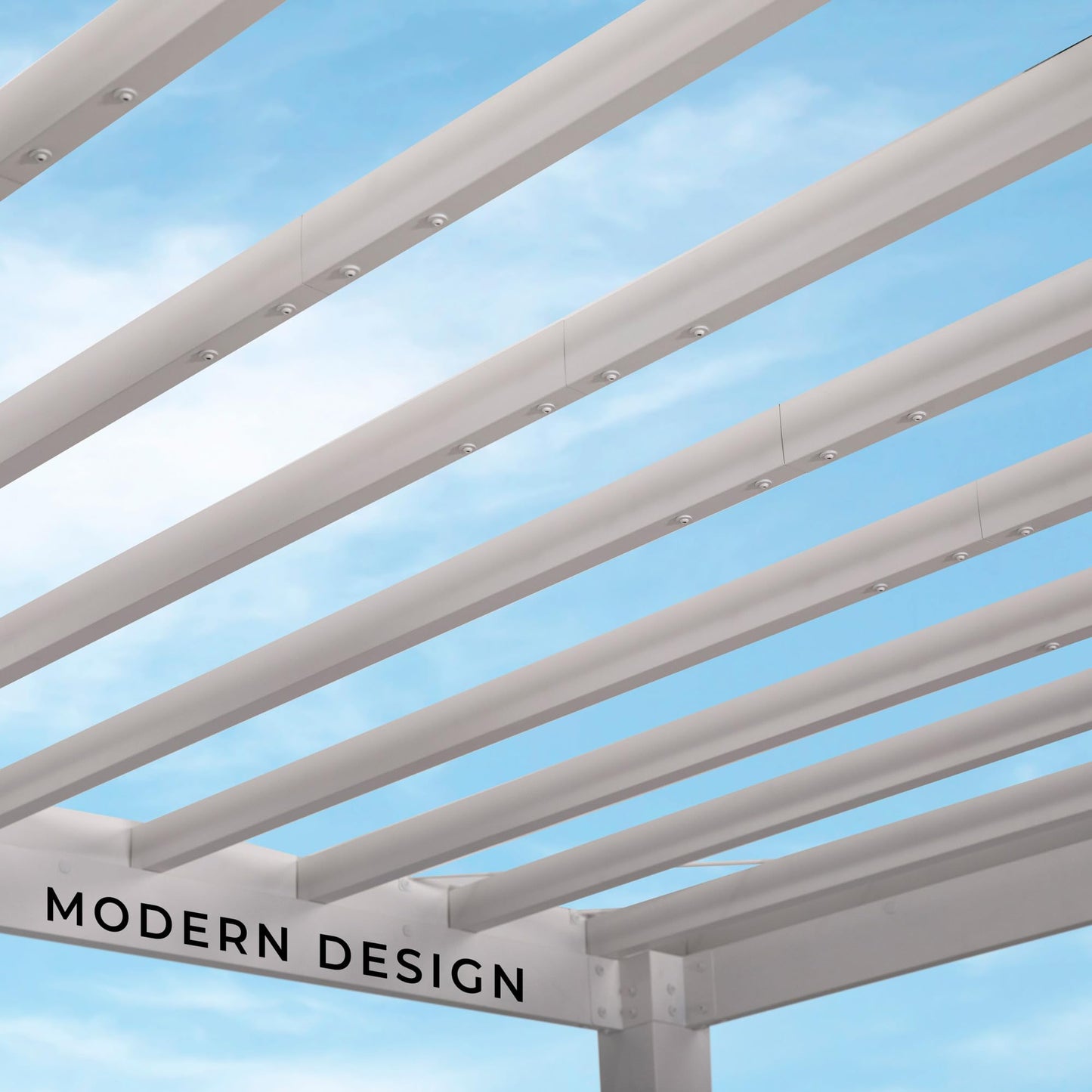 Backyard Discovery Windham 14' x 12' Modern Galvanized Steel Pergola Kit with Shade Sail Canopy, All-Season Durability, PowerPort, High-Wind Rating for Outdoor Patio, Garden, Deck, Entertaining