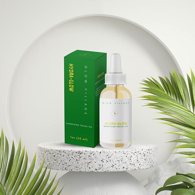 Hydra-Glow Superfood Facial Oil | Skin-Smoothening, Nutrient- Rich, Fragrance-free, Lightweight | Vitamin E, Baobab, Avocado and Jojoba Oils | Day and Night oil | 1 oz
