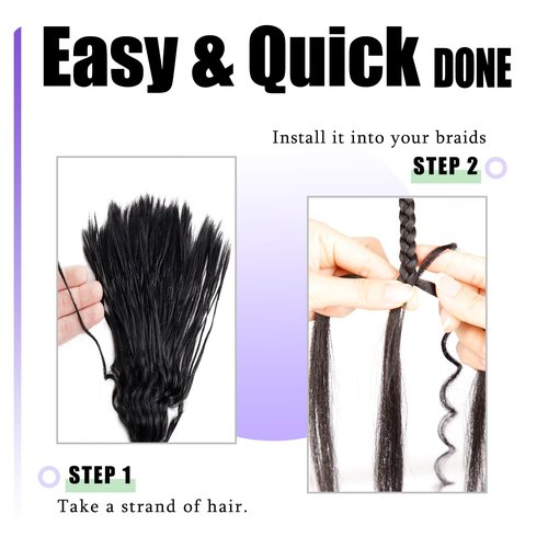 Pre-Divided Human Braiding Hair for Boho Braids Water Deep Wave Human Hair Bulk for Braiding Curly Human Hair for Boho Locs Boho Crochet Braids Human Hair Extensions (1B, 22"-320Strands)