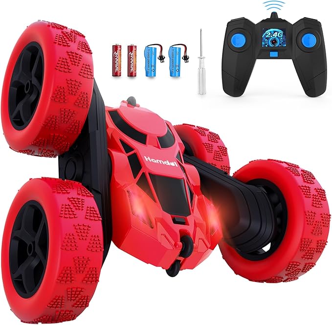 RC Stunt Car for Kids Ages 6–12, 360° Rotating Remote Control Car with LED Lights, 4WD Electric Toy Vehicle, USB Rechargeable, Perfect Birthday, Holiday for Boys & Girls