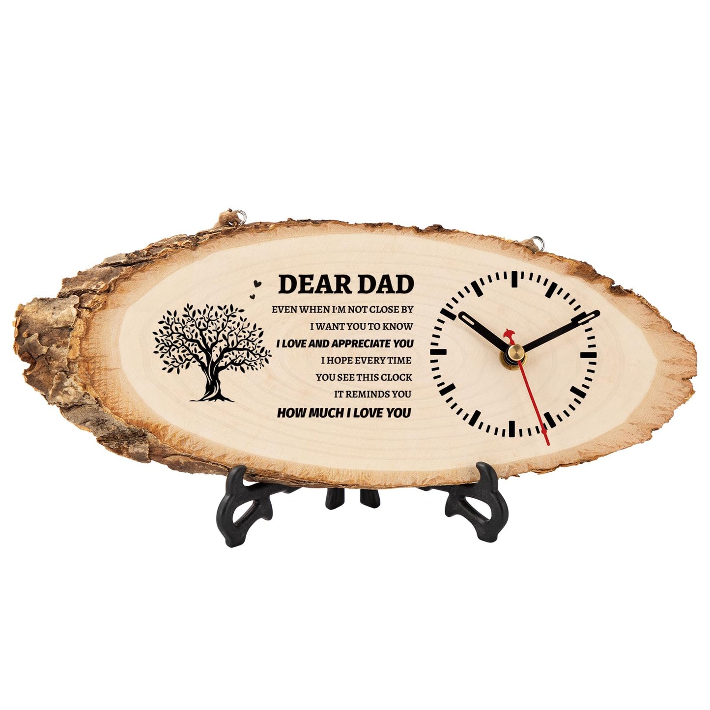 BeauGift Dad Gifts, Wooden Clock Gifts for Daddy from Daughter Son Kids, Dad Birthday Gift Idea for Papa Who Wants Nothing, Christmas from Child to My Dad