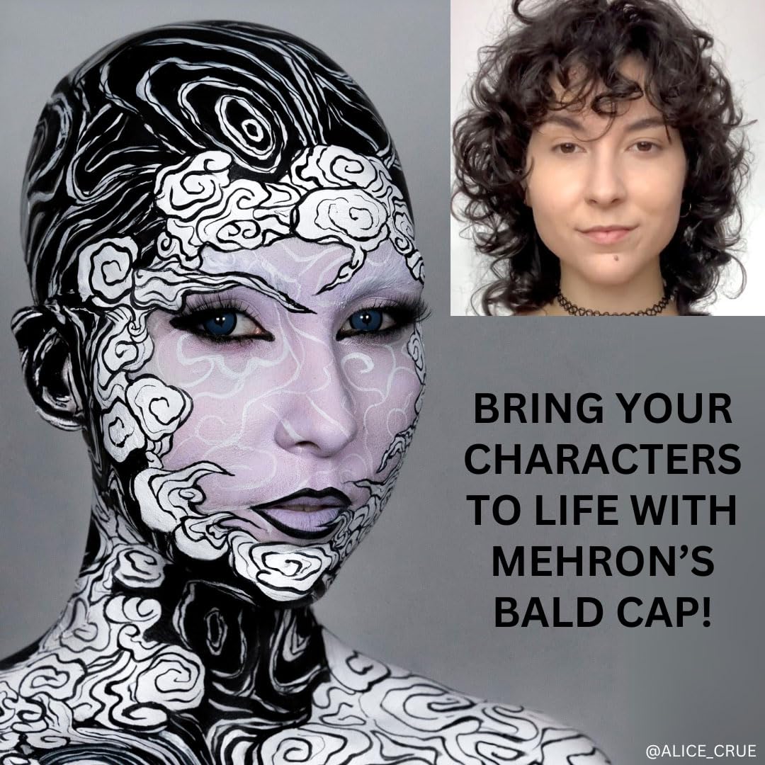 Mehron Makeup Professional Bald Cap for Adults, Men, & Women | Costume Bald Cap for Halloween, Cosplay, & Theatre (Latex)