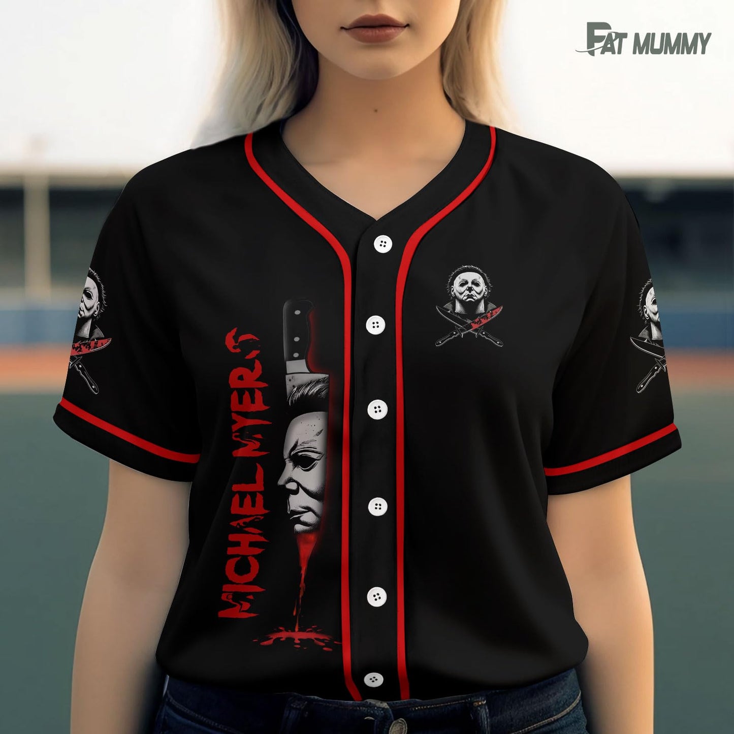 fat mummy Horror Baseball Jersey for Men Women, Halloween Movie Baseball Shirts, Gifts for Horror Lover