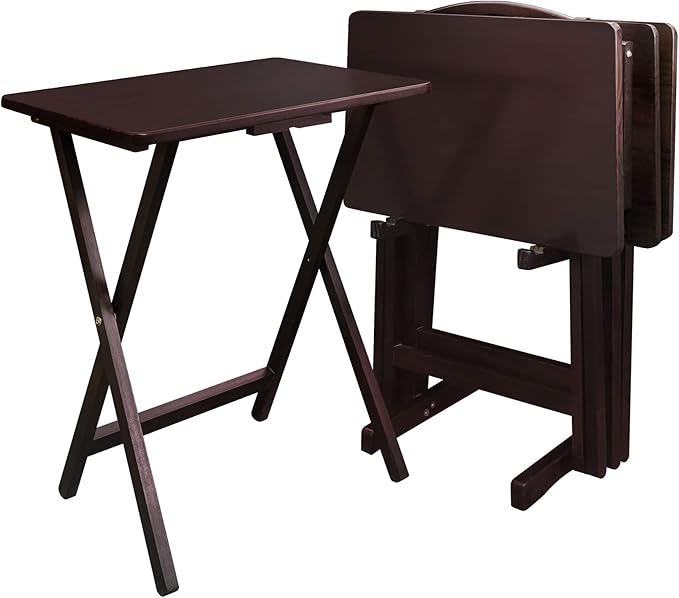 Casual Home 5 Piece Tray Table Set, Espresso