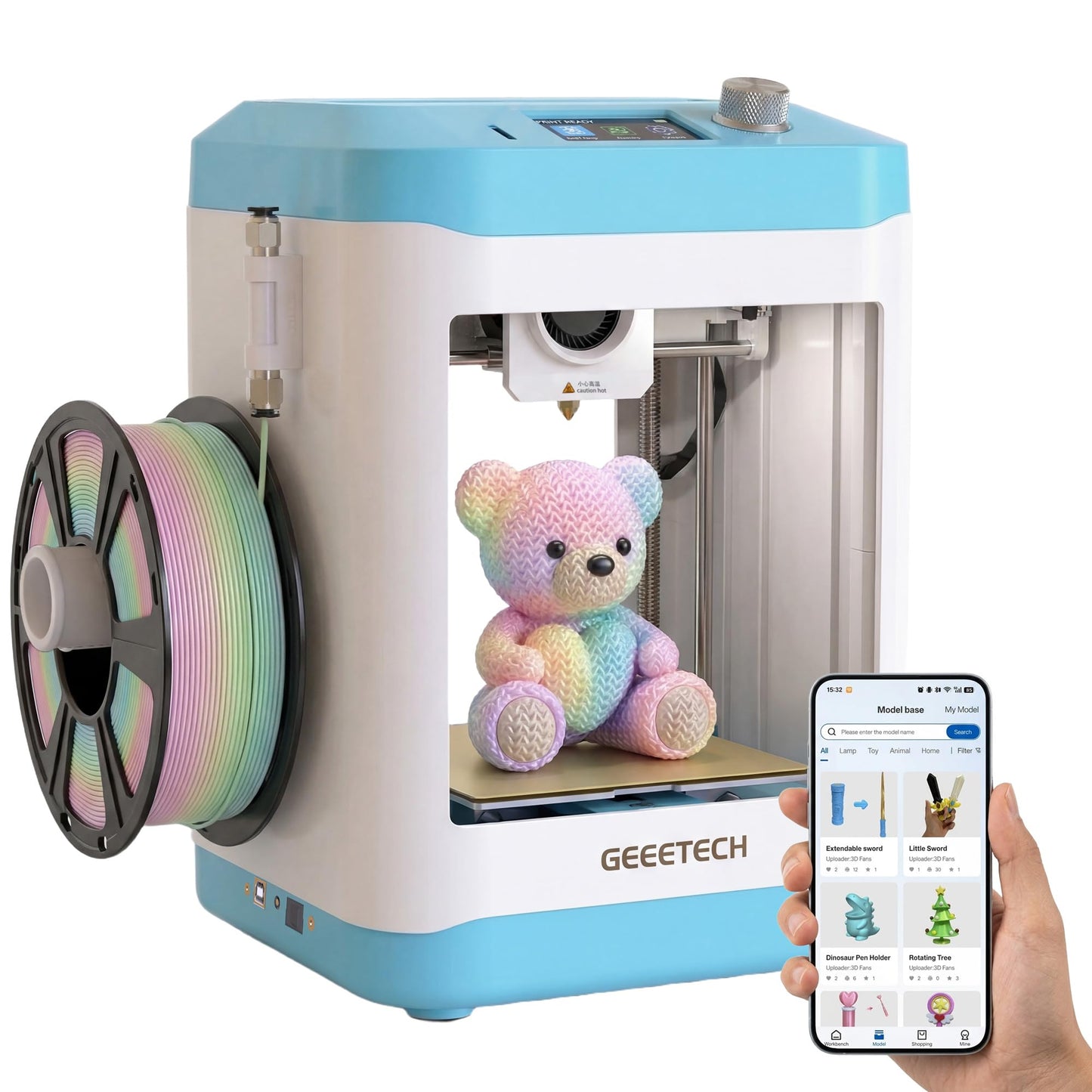 M1S Mini 3D Printer for Kids & Beginners, Perfect STEM Gift Wi-Fi App Control, Smart Auto Leveling, Precise & High Speed Printing, Direct Drive Extruder, Compatible with PLA/TPU Filament