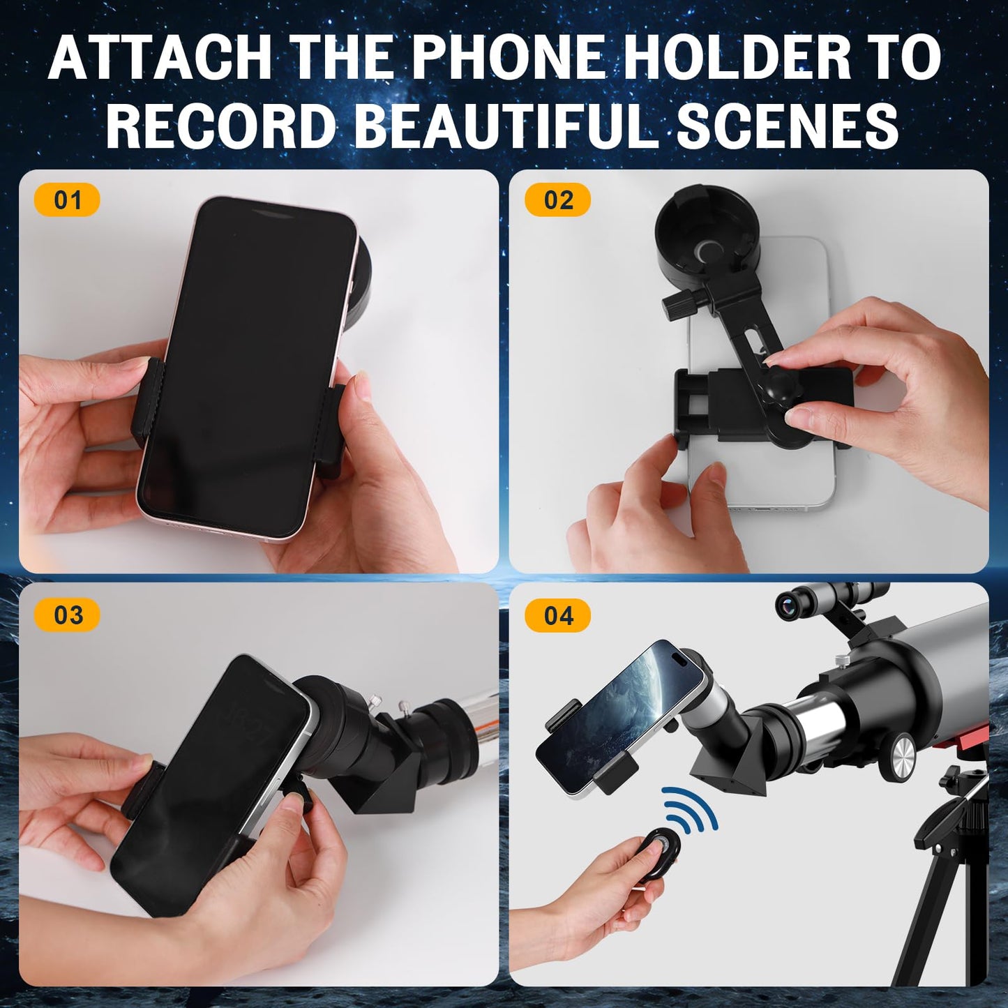 WOZEL Telescope for Adults & Kids - 90mm Aperture 600mm Refractor Portable Beginners Telescope High Powered, Magnification 180X, for Astronomy Planet Observation with Phone Adapter Tripod & Carry Bag