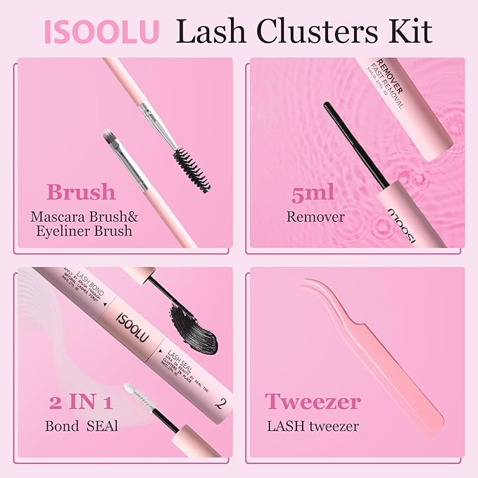 Fairy Lash Clusters Manga Individual Lashes C Curl Wispy Eyelash Clusters WideSpan Eyelash Extension Kit with Lash Bond and Seal Wet-Look Spiky Cluster Lashes (50D 9-16mm D 0.07)