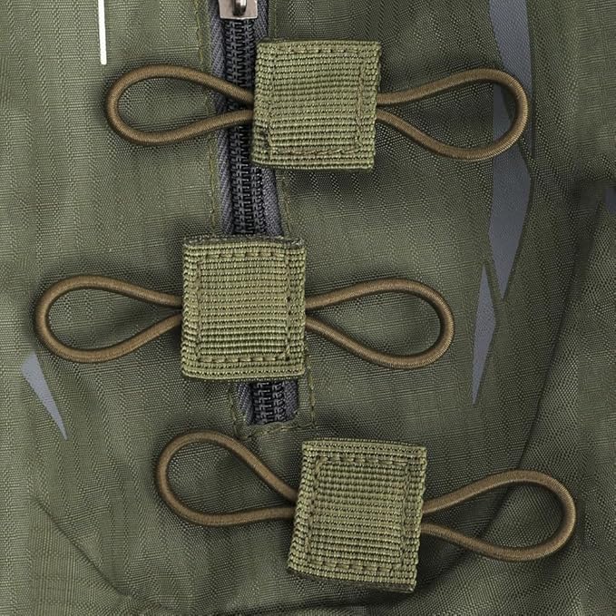 3PCS Green Outdoor Tactical Backpack Elastic Binding Buckle,D-Shaped Climbing Carabiner