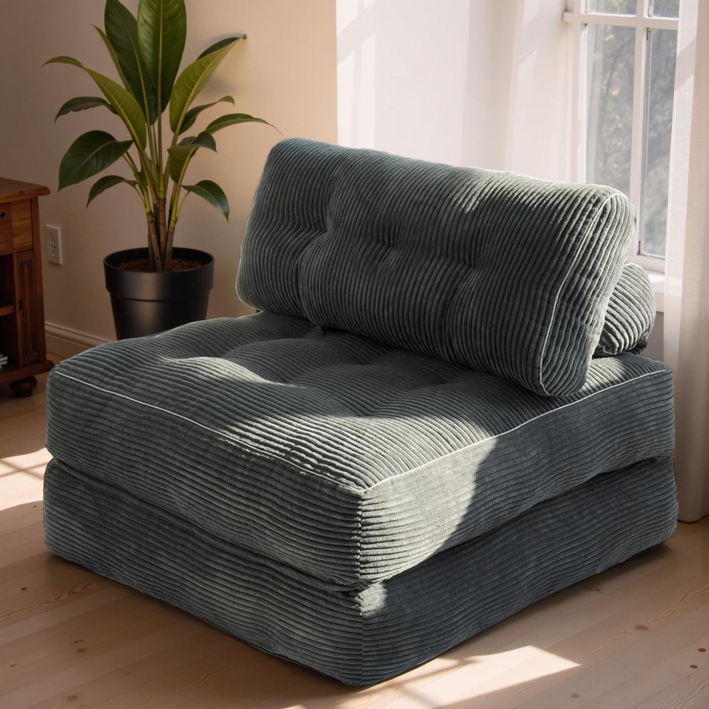 LFCREATOR Folding Sofa Bed,Convertible Sleeper Chair for Adults, Folding Sofa Bed Foam Filling Couch with Pillow，Sleeper Chairs Single Size Floor Mattress