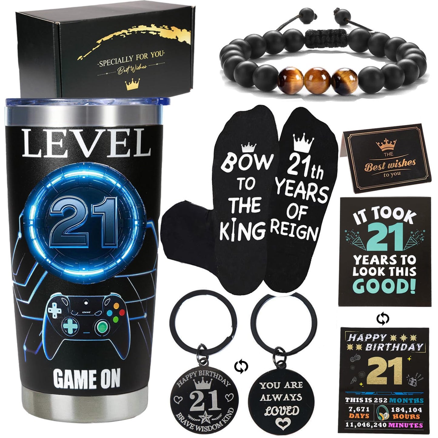 Carselage 21st Birthday Gifts for Him, Cool 21 Year Old Gift for Son, Gamer Gifts for Teenage Boy, Christmas Gift for Male, Nephew, Boyfriend, Brother