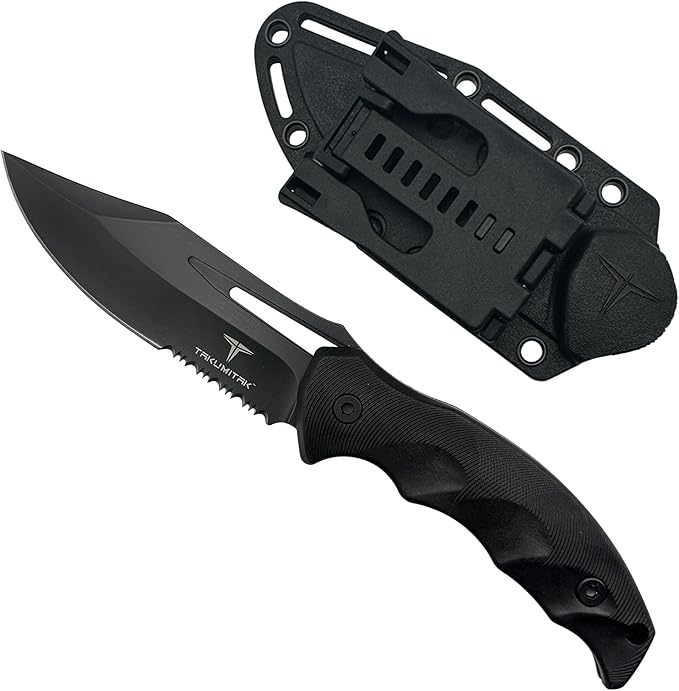 TAKUMITAK Hunting Survival Knife 9" Full Tang Fixed Blade Knives Camping Gear with Extra Set of FRN Handle Scales, MOLLE C...