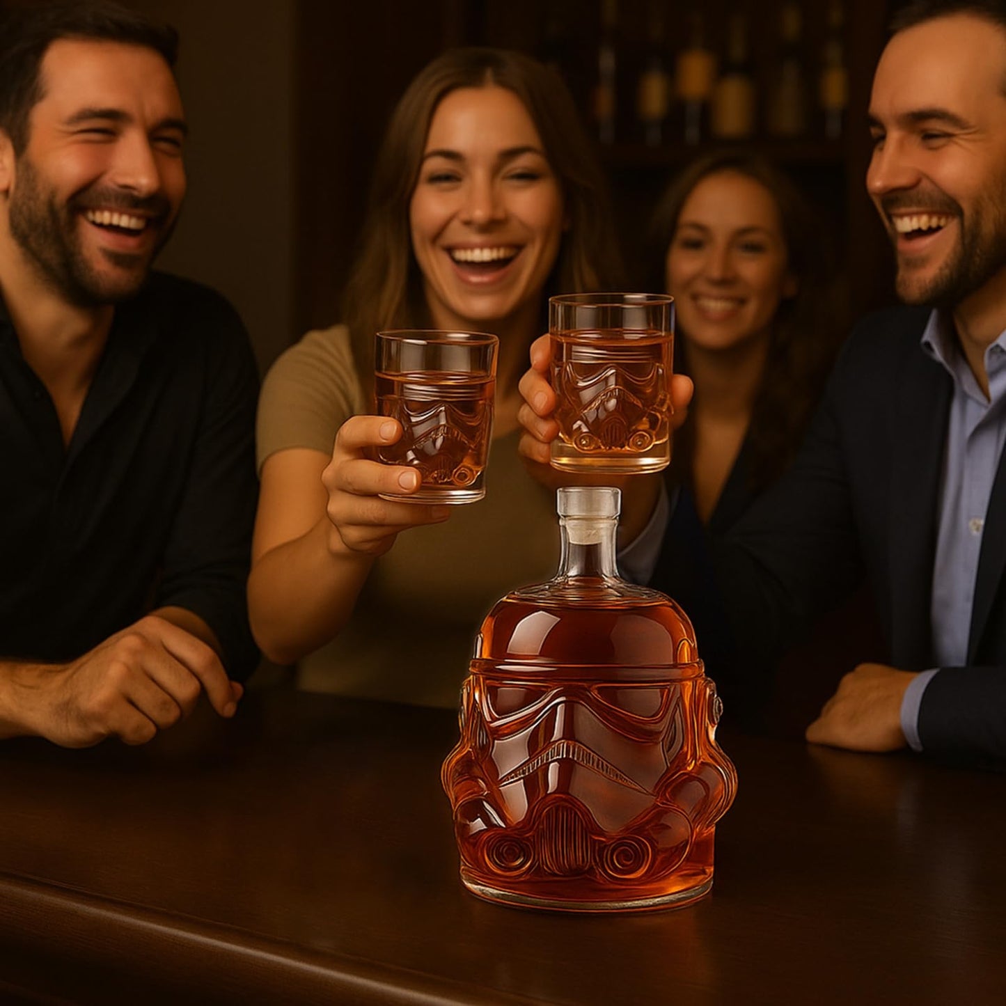Stormtrooper Creative Whiskey Decanter Set Bottle with 2 Wine Glasses 150ml for liquor, Bourbon, Scotch, Vodka, Father's Day Gift for Men Women, Star Set Wars
