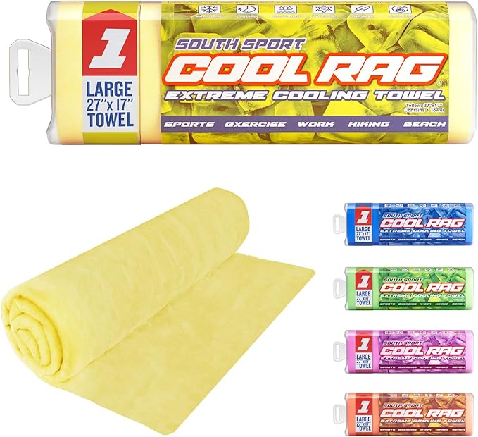 South Sport Cool Cool RAG Extreme Cooling Towel for Heat Relief - PVA Cooling Towel for Workout, Gym, Running and for Othe...