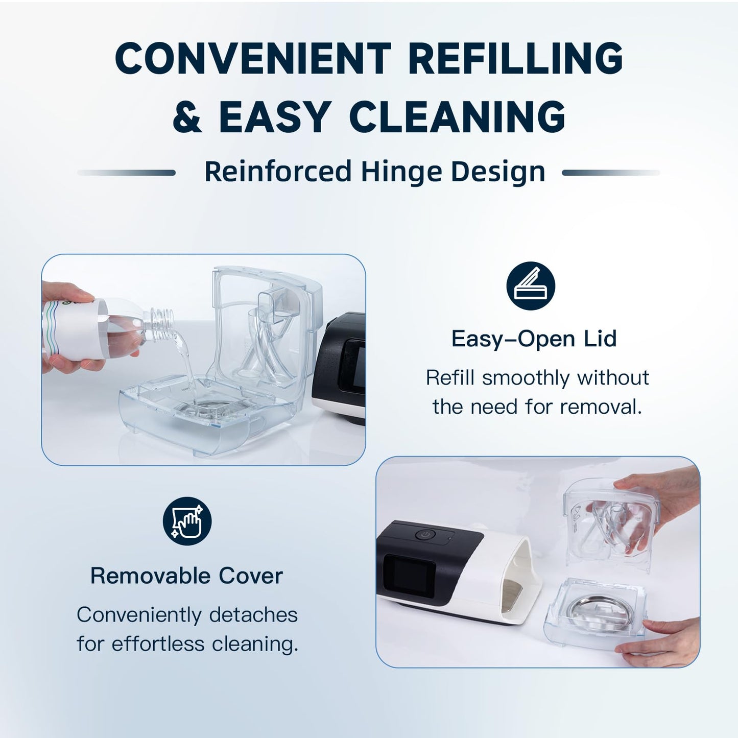 2-Pack Replacement Water Chamber for AirSense 11 and AirCurve 11, FSA/HSA Eligible, Water Tank Compatible with HumidAir Standard Tub for Air11 Devices, Heated CPAP humidifier, Airsense 11 Supplies