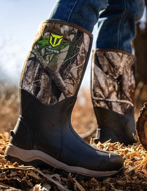 TIDEWE Hunting Boot for Men, Insulated Waterproof Sturdy 16" Men's Hunting Boot, 6mm Neoprene and Rubber Outdoor Boot Next Camo G2 US Size 11