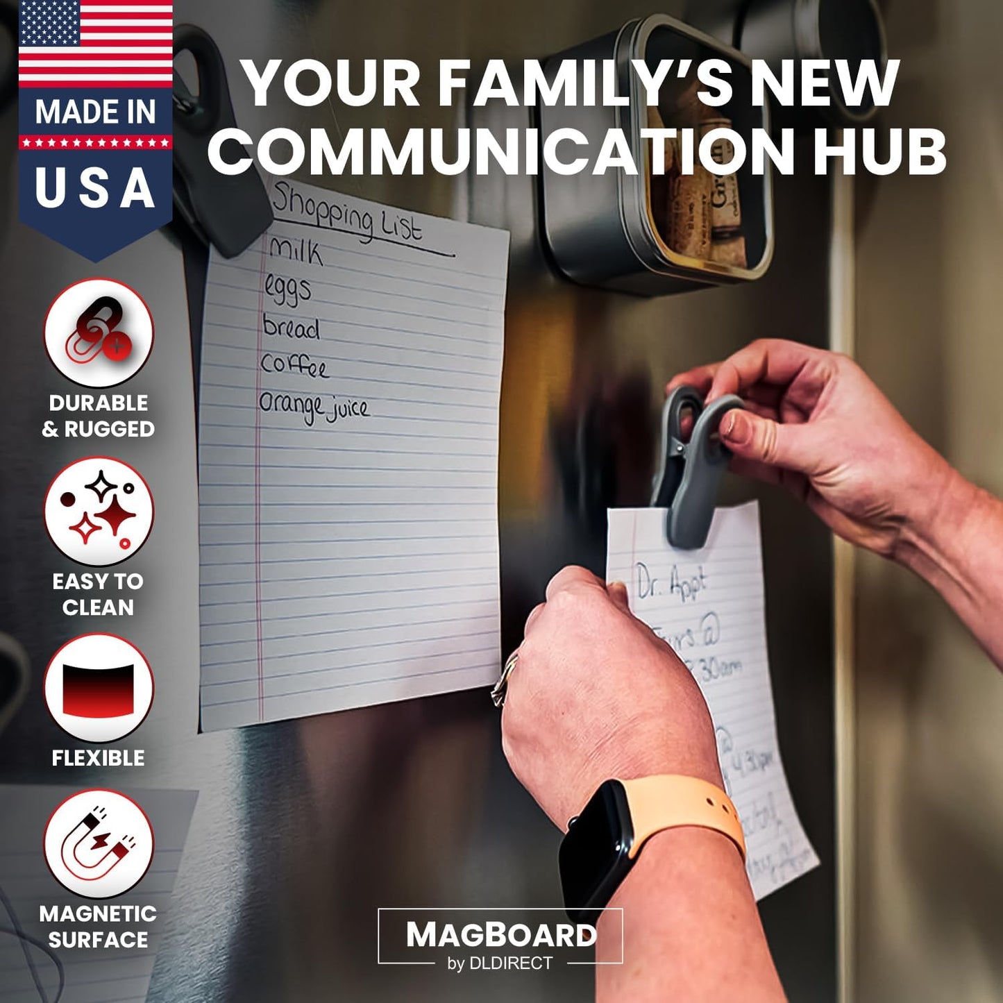 Diamond Life Magnetic Board - Memo & Vision Board for Home, Office, and Classroom - Magnet Board for Kids - Pre-drilled Mounting Screws Included (Silver 24"x48")