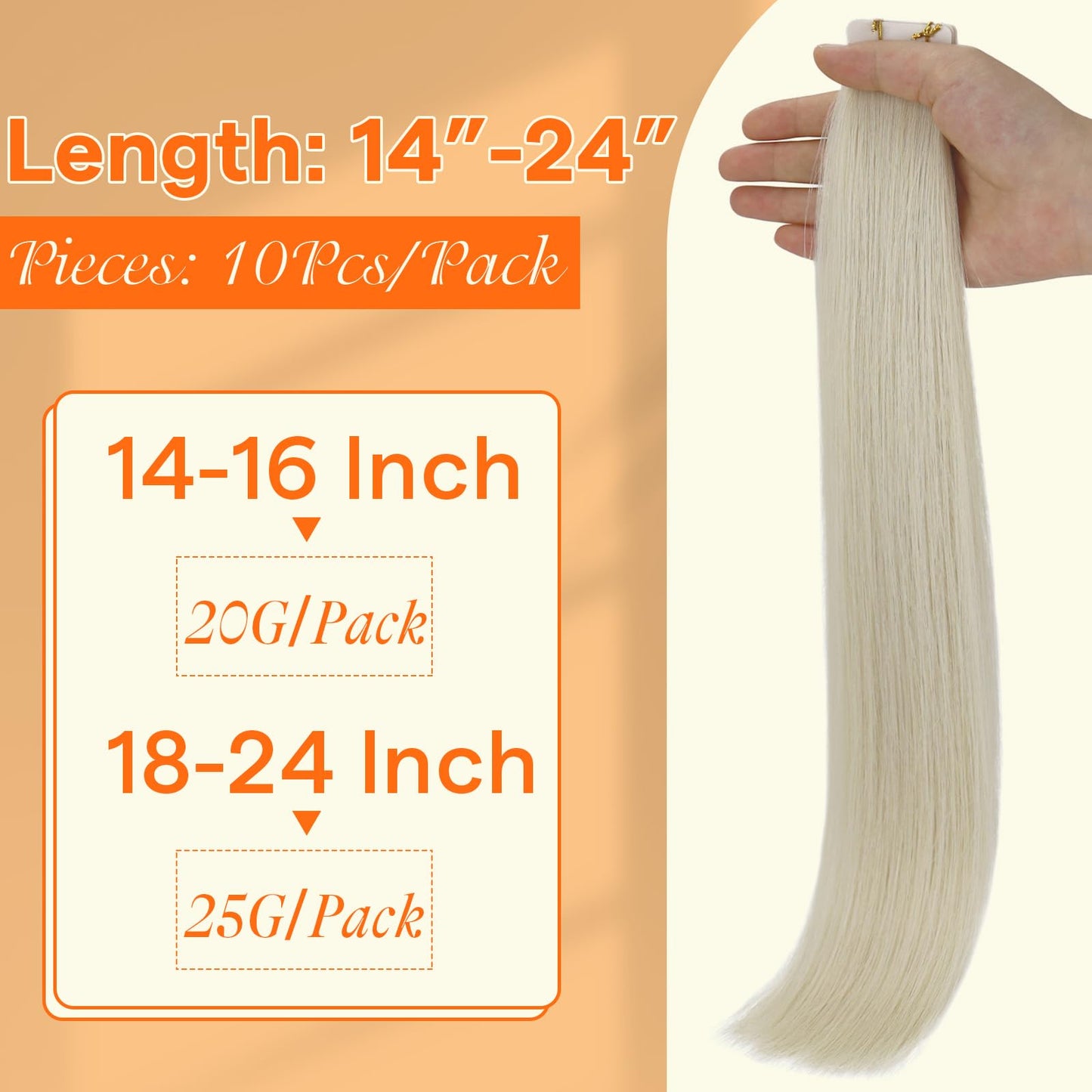 Full Shine Invisible Tape in Hair Extensions Blonde Machine Remy Tape in Extensions 22 Inch Straight Injection Real Human Hair f