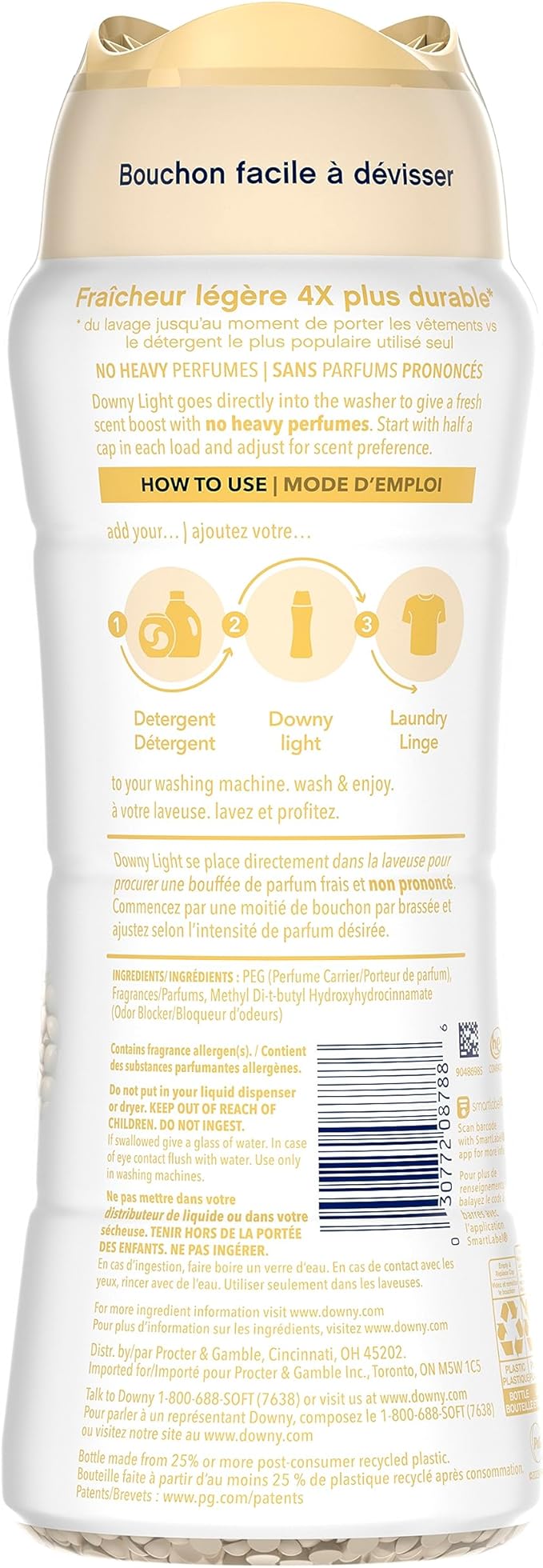 Downy Light Laundry Scent Booster Beads for Washer, Shea Blossom, 18.2 oz, with No Heavy Perfumes