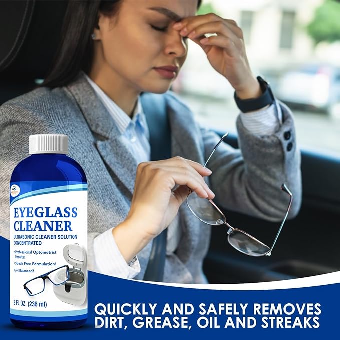 NORTHWEST ENTERPRISES Ultrasonic Eyeglass Cleaner Solution. Concentrated Ultrasonic Glasses Cleaner for use in Sonic and Ultrasonic Machines. (1)