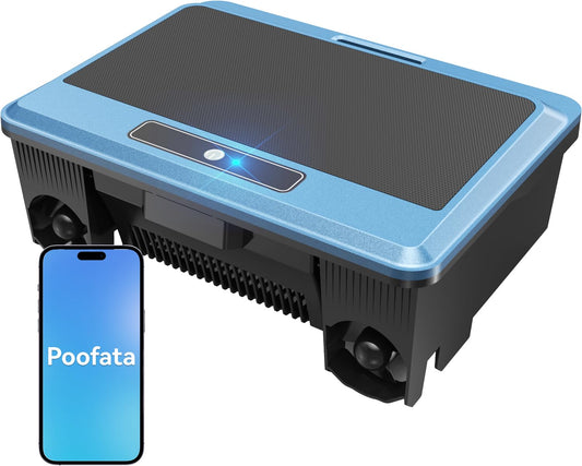 Poofata 2026 Upgraded F1T Solar Powered Robotic Pool Skimmer Surface Cleaner with APP Support Dual Charging Options Smart Obstacle Avoidance 24/7 Continuous Cleaning Ideal for Above Ground Pool Blue