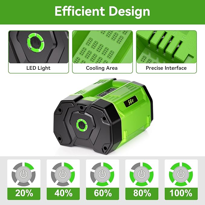 2-Pack 56V 10.0Ah Lithium-Ion Replacement Battery for EGO 56 Volt Power Tools, Compatible with BA2800T, BA4200T, BA1400, BA5600T
