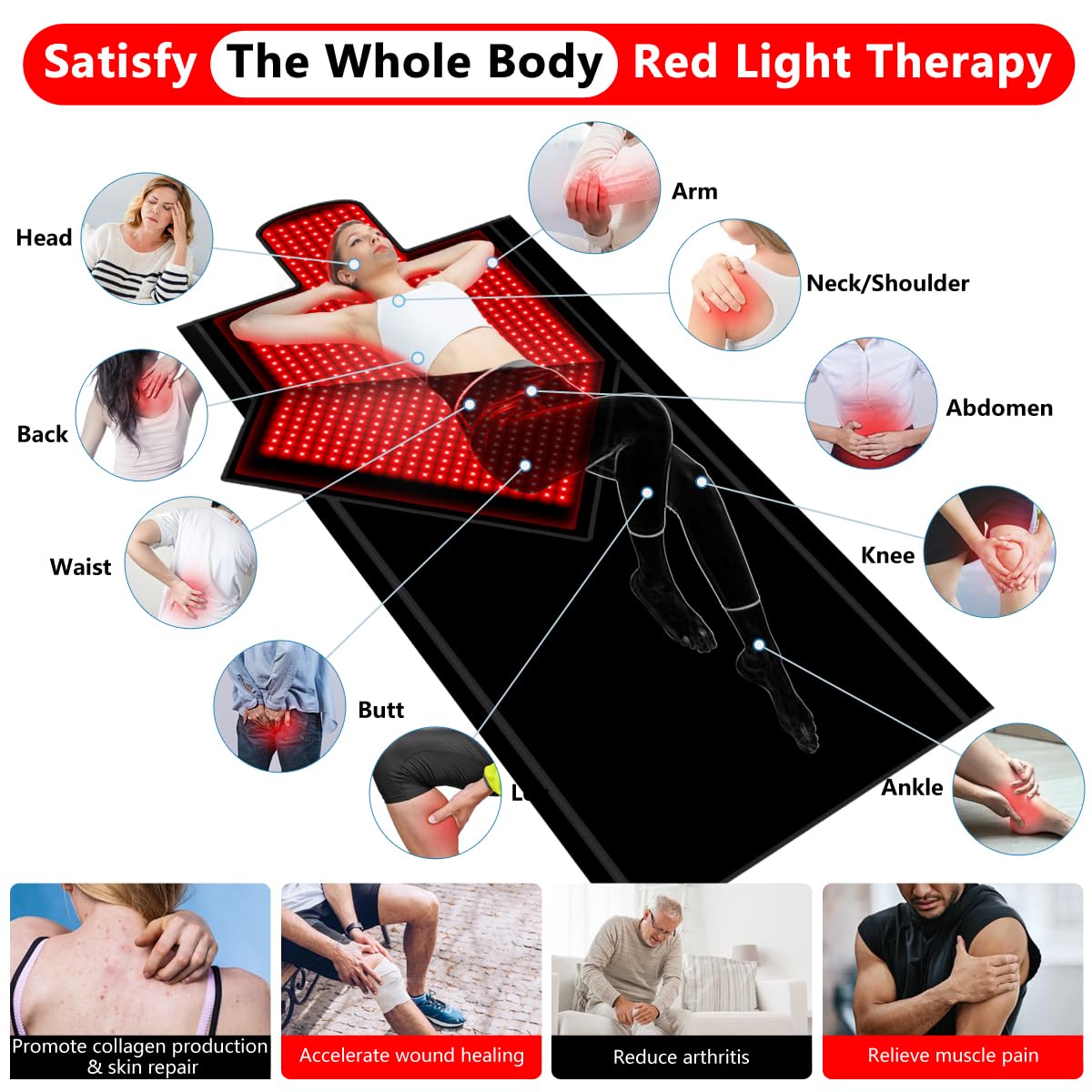 Full Body Infrared Red Light Therapy Blanket Bag with 2680pcs LEDs