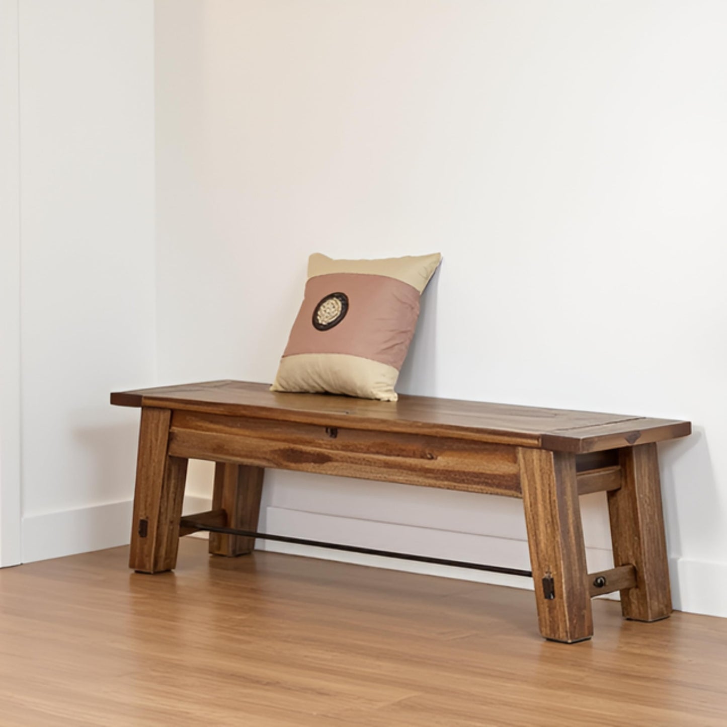 Durango Rustic Farmhouse Style 60-Inch Wood Bench - Industrial Modern Accent Furniture with Solid Wood Seat for Entryway, Dining Room, Hallway, Foyer, or Kitchen by Alaterre Furniture
