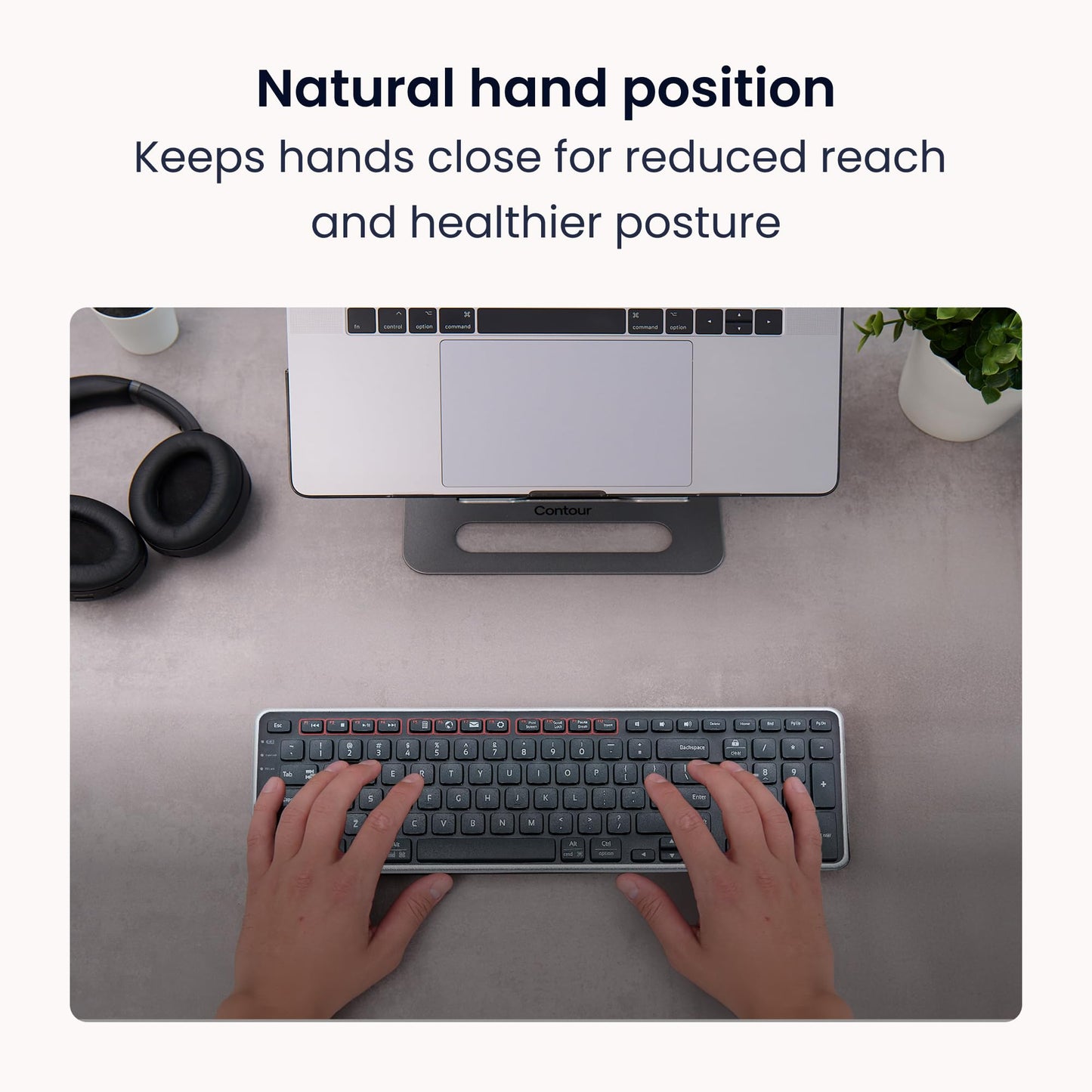 Contour Design Wireless Balance Keyboard: Designed For Rollermouse And Slidermouse - Compact Size, Adjustable Tilt To Support Wr