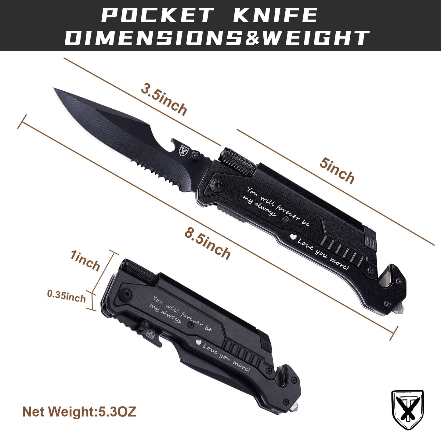 Gifts for Him Men, Christmas Anniversary Birthday Gifts for Boyfriend Husband, Stocking Stuffers for Him, Engraved Pocket Knife, Camping Hiking Multitool Knife Present, Folding Knives with Wood Box