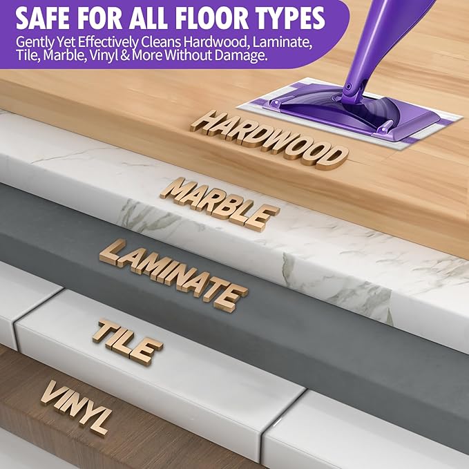 100 Count Disposable WetJet Pads Refills Compatible with Swiffer WetJet Spray Mop, Multi Surface Dry Mop Pads for Hardwood Floor Cleaning, Unscented