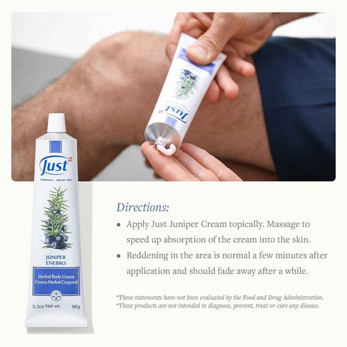 Juniper Massage Cream, 96g. Soothes Muscle & Joint Pain. Pre-Workout & Post-Work Out Body Cream. Herbal Body Cream for Elderly People by Swiss Just.