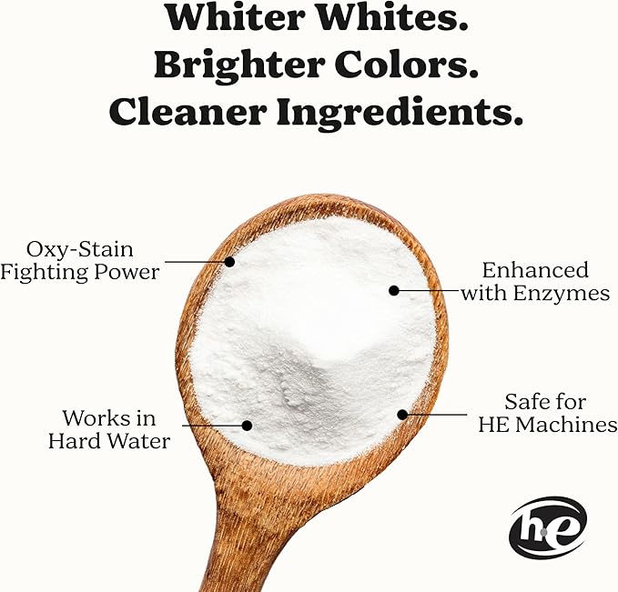 Pronounce Oxygen Laundry Booster with Enzymes - Brightens White & Tough on Stains, Fights Odor. Stain Remover, Cleaner Ingredients, Fragrance Free - Ultra Concentrated, HE - 60 Loads (Unscented)