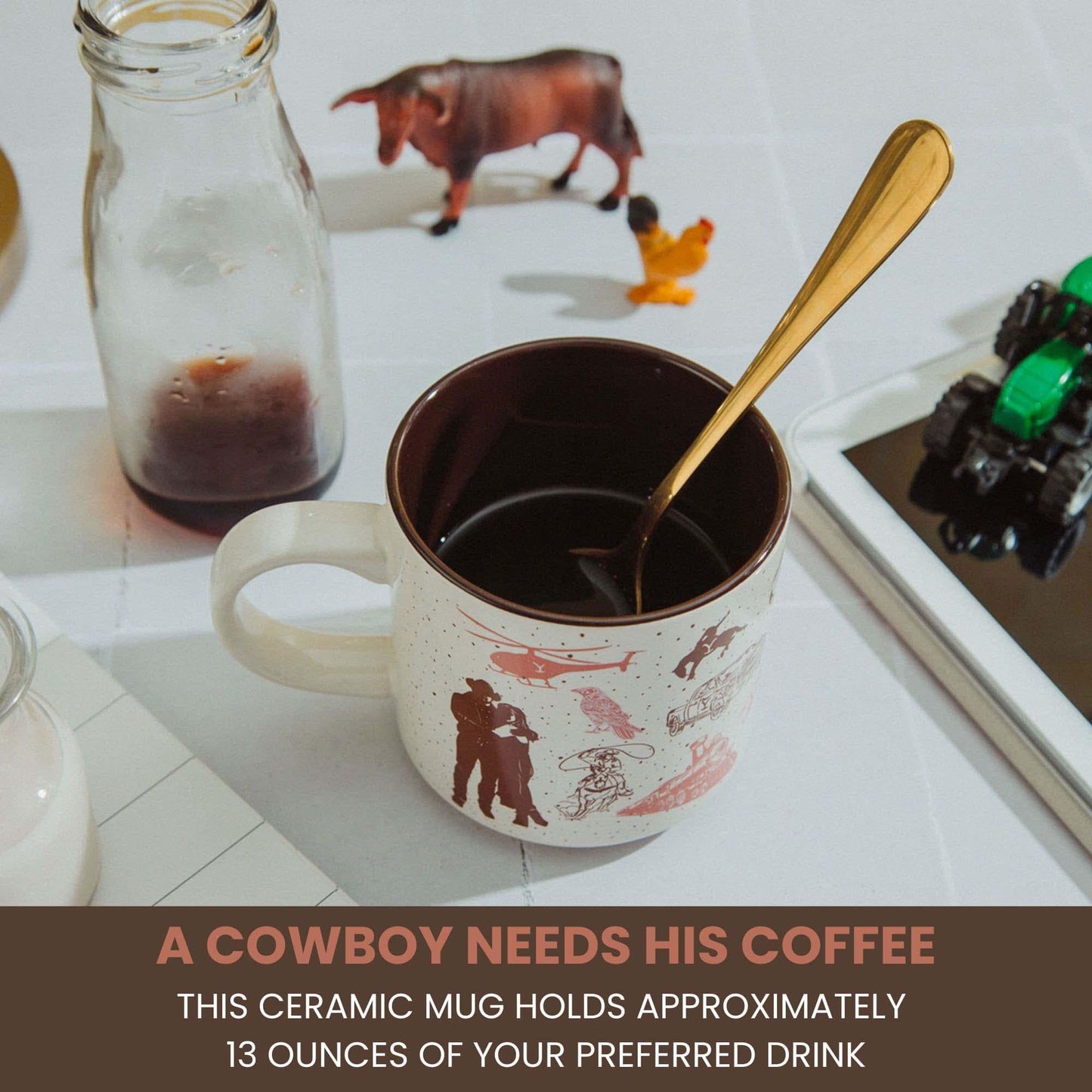 Silver Buffalo Yellowstone Dutton Ranch Ceramic Mug | Coffee Cup For Espresso, Tea, Cocoa | Holds 13 Ounces