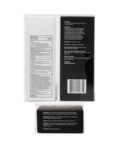 Mad Rabbit Tattoo Care Favorites Kit (3 Piece) - Enhance Balm, Replenish Daily Body Lotion & Defend Mineral Sunscreen SPF 30 - All Skin Types/Full Coverage Tattoo Care Kit