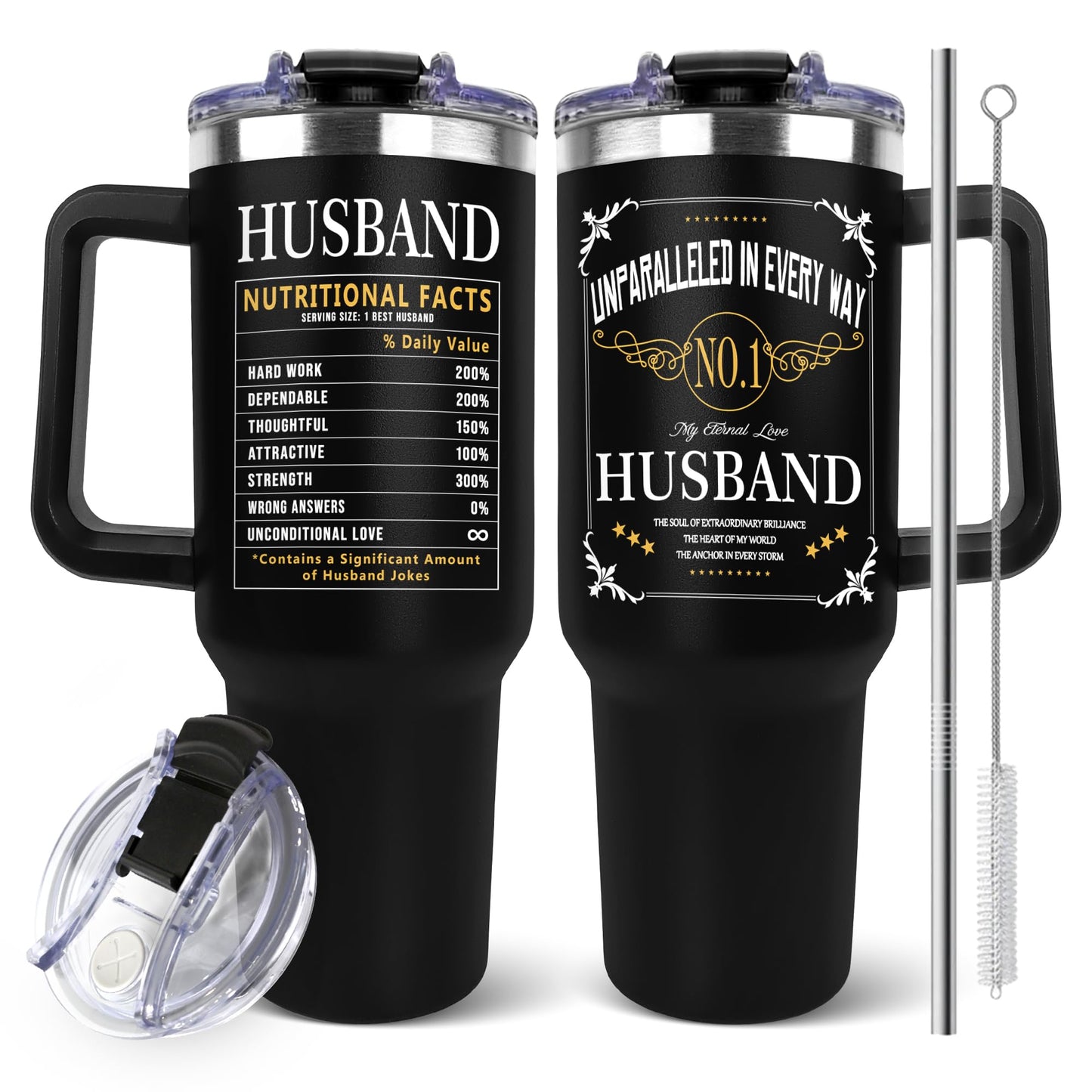 Gifts for Husband from Wife - Birthday Gifts for Husband - Anniversary Wedding Gift for Men - Christmas Valentines Day Gift for Him - Best Husband Ever Gifts - To My Man 40 Oz Tumbler