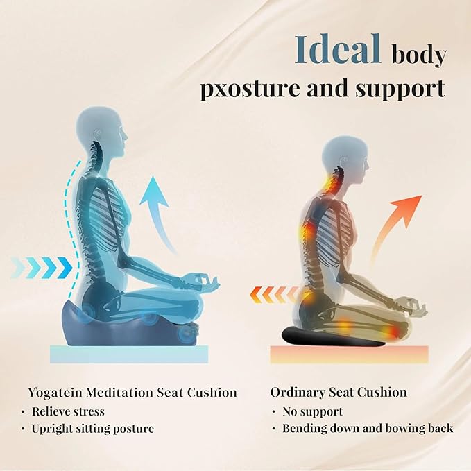 Ergonomic Zmind Meditation Cushion, Memory Foam, Portable Design with Handle, Pressure Dispersing Support for Meditation, Mindfulness & Posture Alignment