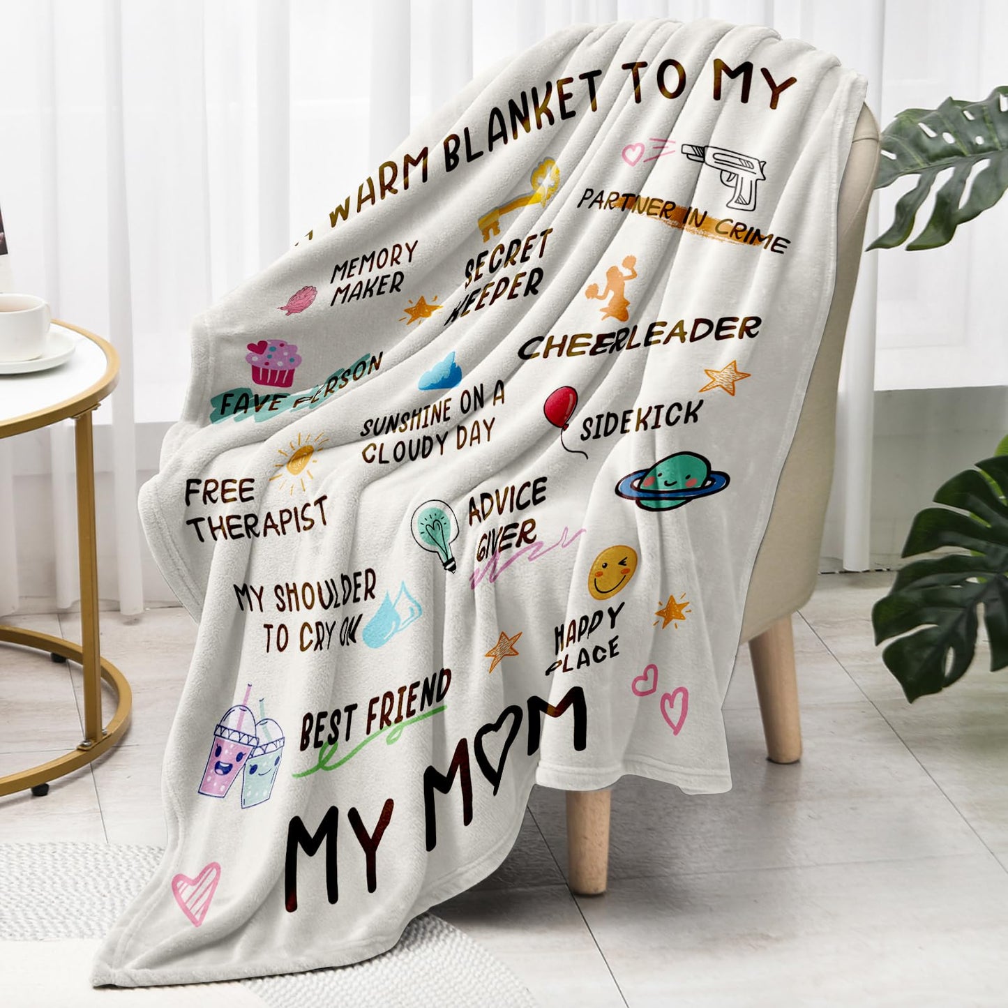 Gifts for Mom Birthday, Birthday Gift for Mom, Gifts for Mother, Mother Present for Valentines Christmas Mothers Day, Mommy Blanket, Anniversary Present Blanket to Mom from Daughter Son 60”x50”