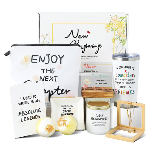 ELSEULAR Coworker Gifts for Women Luxury New Beginnings Gifts New Job Gifts Retirement Going Away Goodbye Farewell Work Gifts Christmas Gift Box for Coworker Leaving