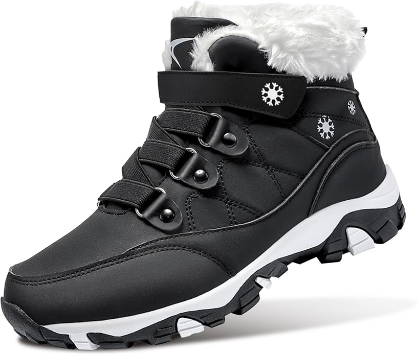 ASHION Womens Snow Boots Warm Fur Lined Winter Boots Comfortable Ankle Booties Outdoor Hiking Boots for Women