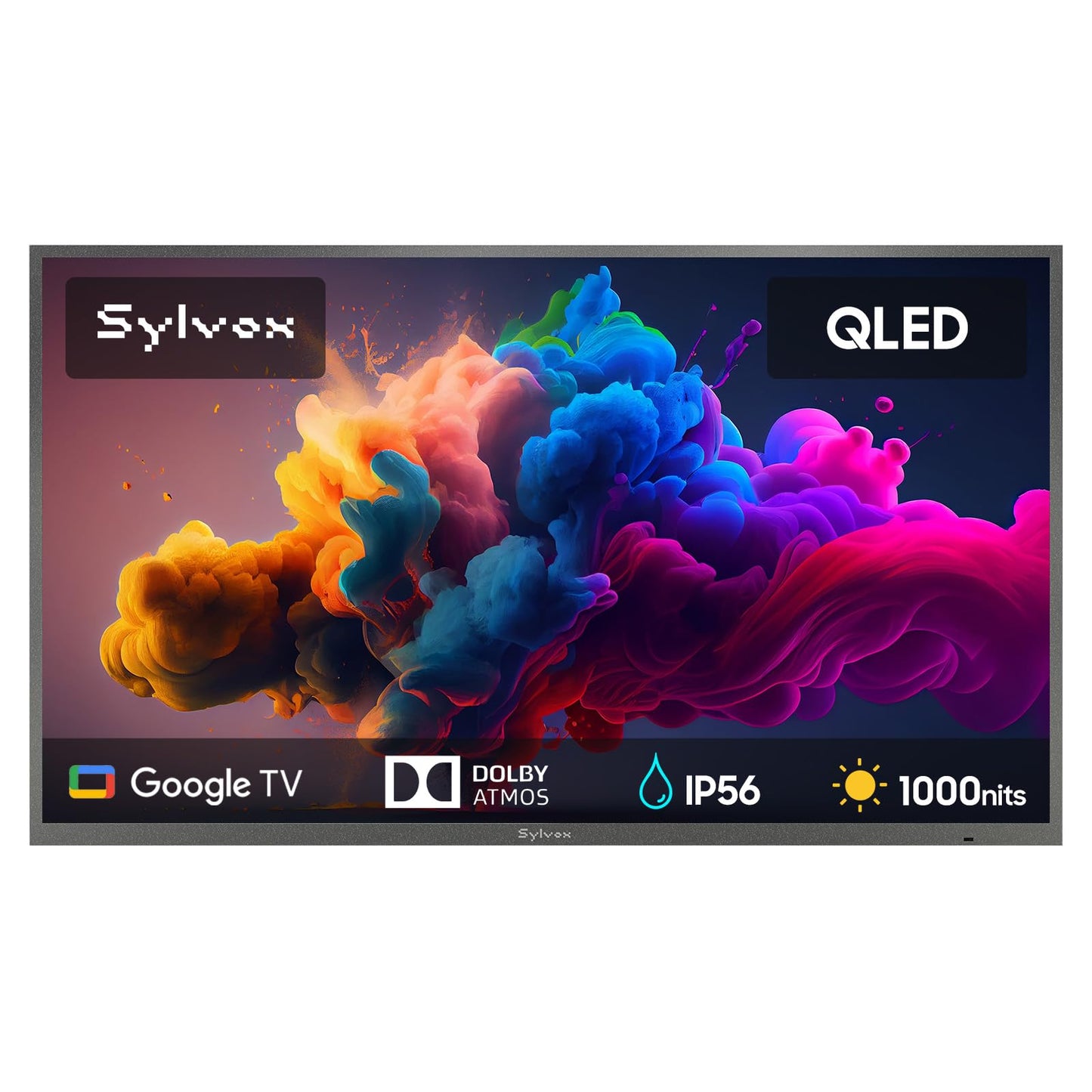 SYLVOX Outdoor TV, 75'' QLED Smart TV, IP55 Waterproof, Dolby Atmos HDR 10, Voice Remote,1000nits Weatherproof Television, Chromecast Built-in for Deck, Patio or Garden(Deck Pro QLED 3.0)
