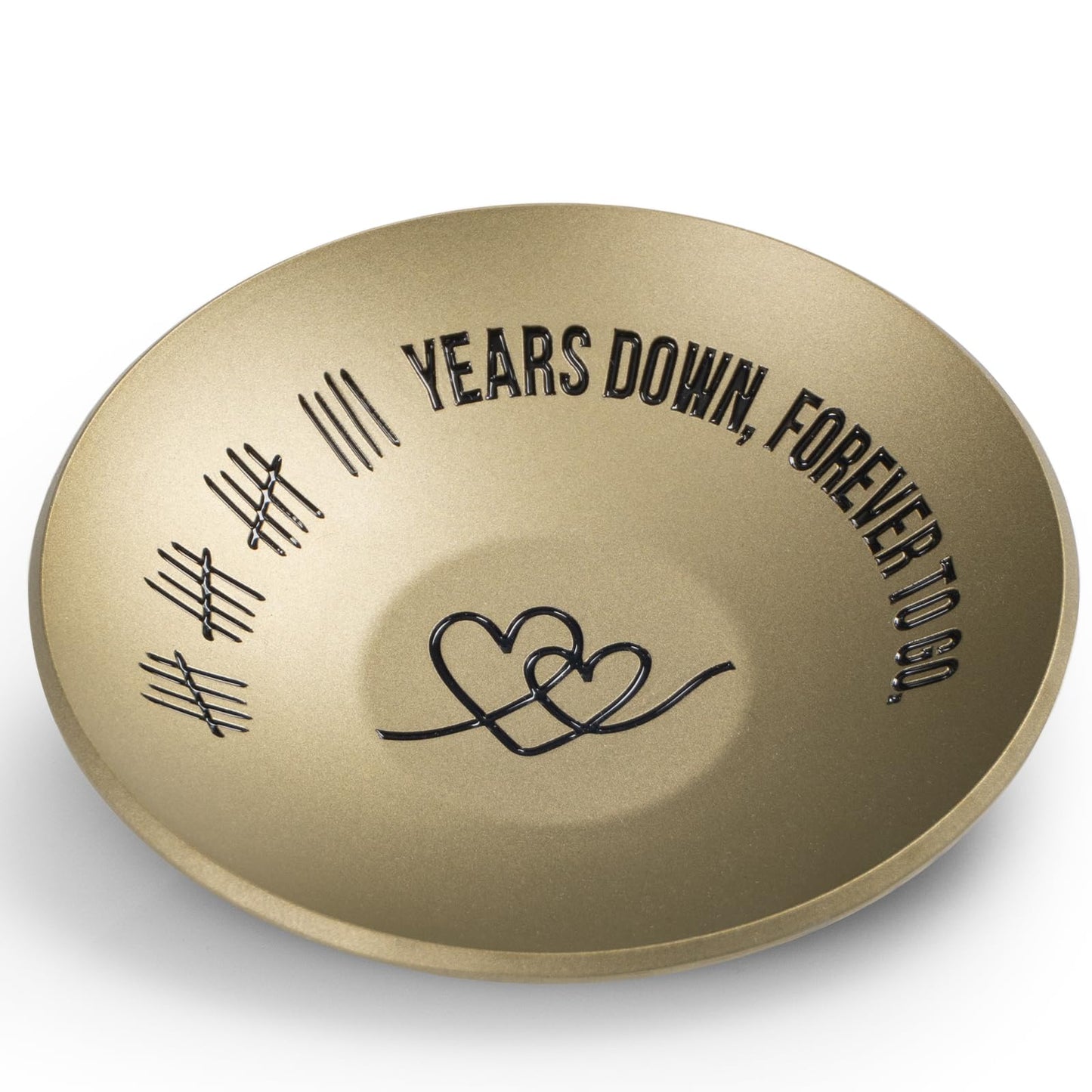 19th Anniversary Bronze Gifts, 19 Year Wedding Anniversary for Her Him Wife Husband, 4" Ring Holder Dish - Unique Bronze Metal Jewelry Tray Decor for Women Men Couple Parents