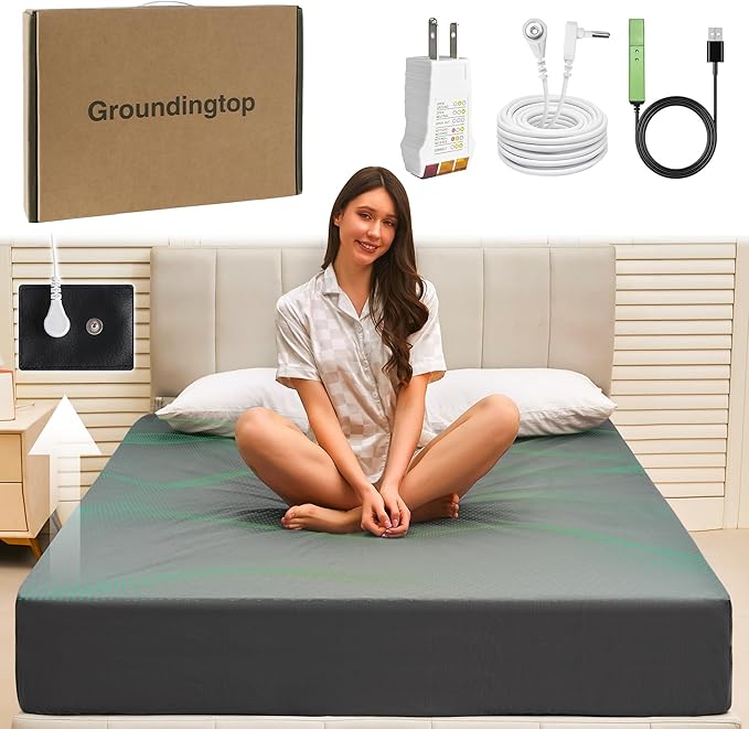 Grounding Sheets Twin XL,90% Cotton+10% Pure Silver Fiber,Grounded Bed Sheet,Deep Pocket Bare Earth Grounding Sheet,Miracle Earth Sheets Well Bedding for Better Sleep & Wellness (Gray,39"x80"x15")